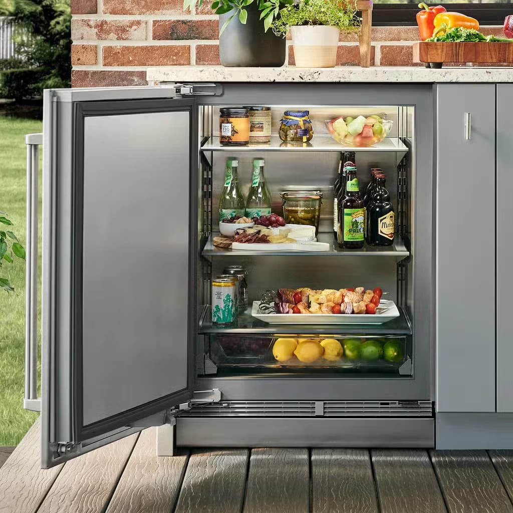 Detalhe de recurso de 61 cm Para área externa Sob bancada Refrigerador – Pronto para painel