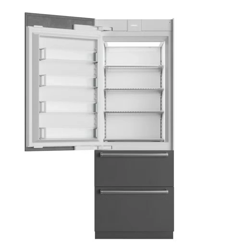 Detalhe de 76,2 cm Designer Combinado superior e inferior Freezer com Máquina de gelo — Pronto para painel