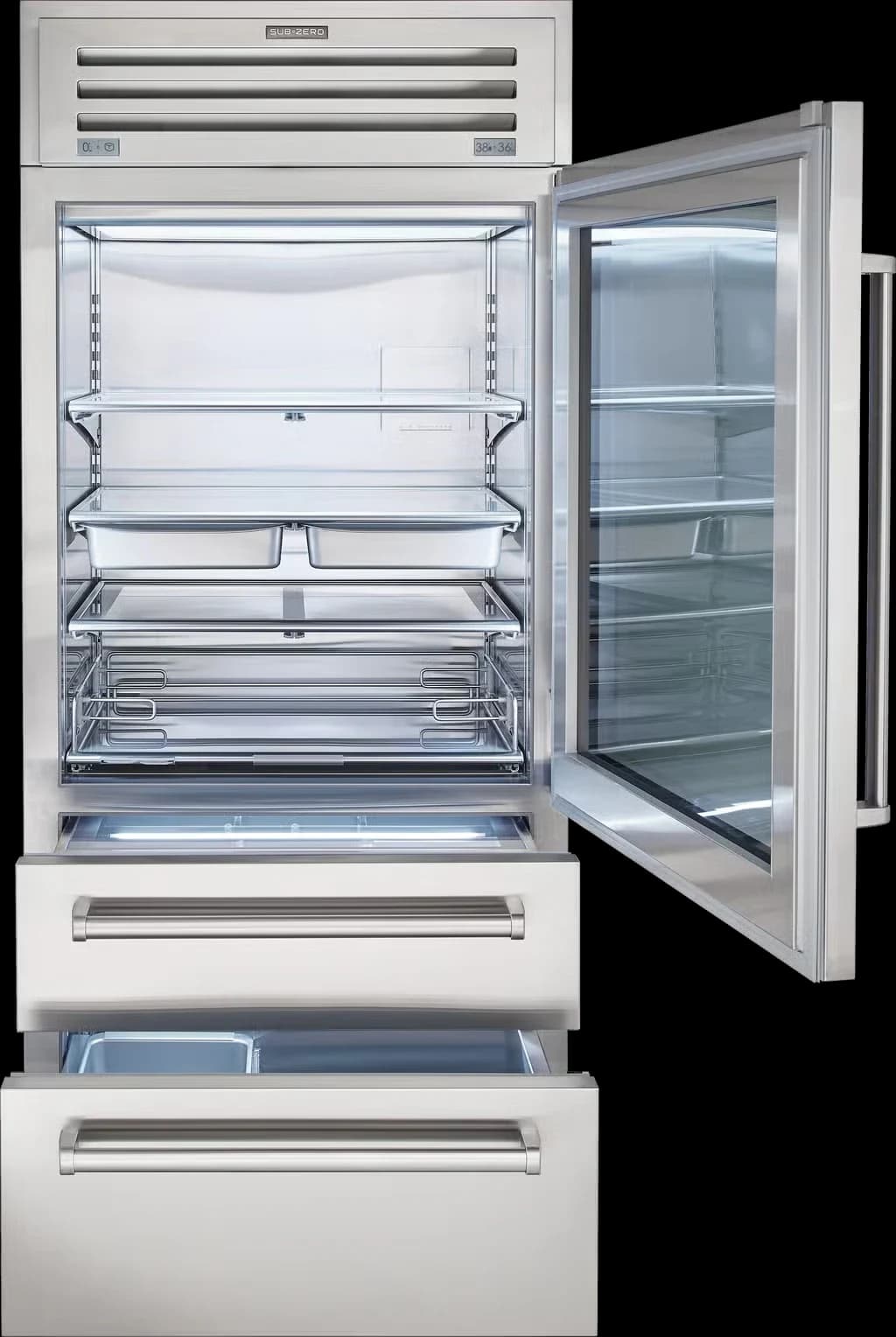 Detalhe de 91,4 cm PRO Refrigerador/Freezer