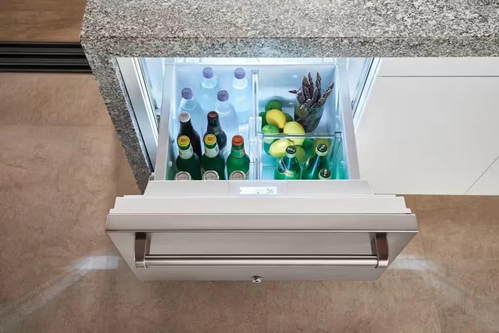 Detalhe de 61 cm Designer Para área externa Gavetas de refrigeração — Pronto para painel
